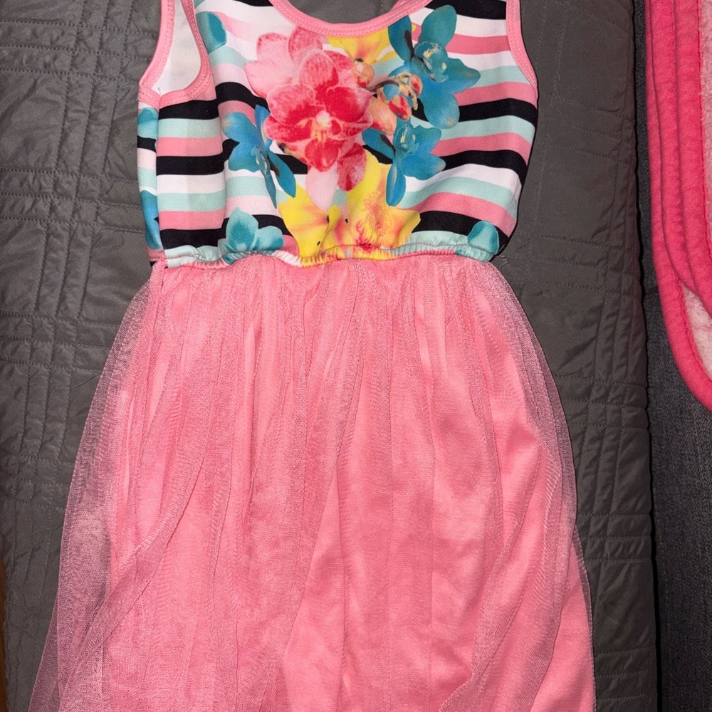 Floral Striped Pink Dress